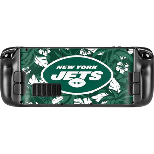 NFL New York Jets Tropical Print Steam Deck Handheld Gaming Computer Skin